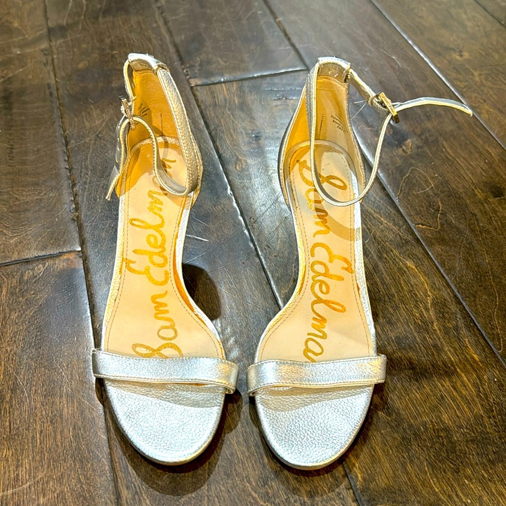 Sam Edelman strappy heel silver size 5